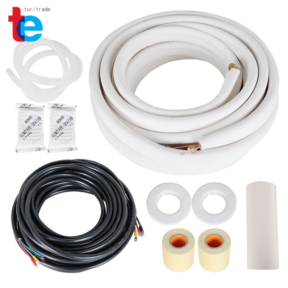 Professional 50ft Mini Split Installation Kit - 1/4" & 3/8" Copper Lineset