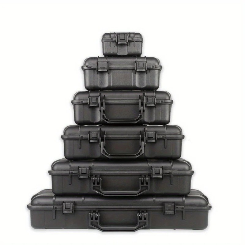 6 Sizes Black Hard Shell PP Toolbox Shockproof Portable Tool Storage Case gallery