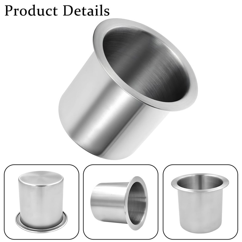 Universal Dropin Car Cup Holder, 2PCS Stainless Steel Drink Storage Insert gallery