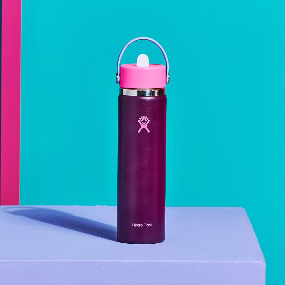 Hydro Flask Wide Mouth Flex Straw Water Bottle Vacuum-Insulated Sugar Plum 24oz gallery