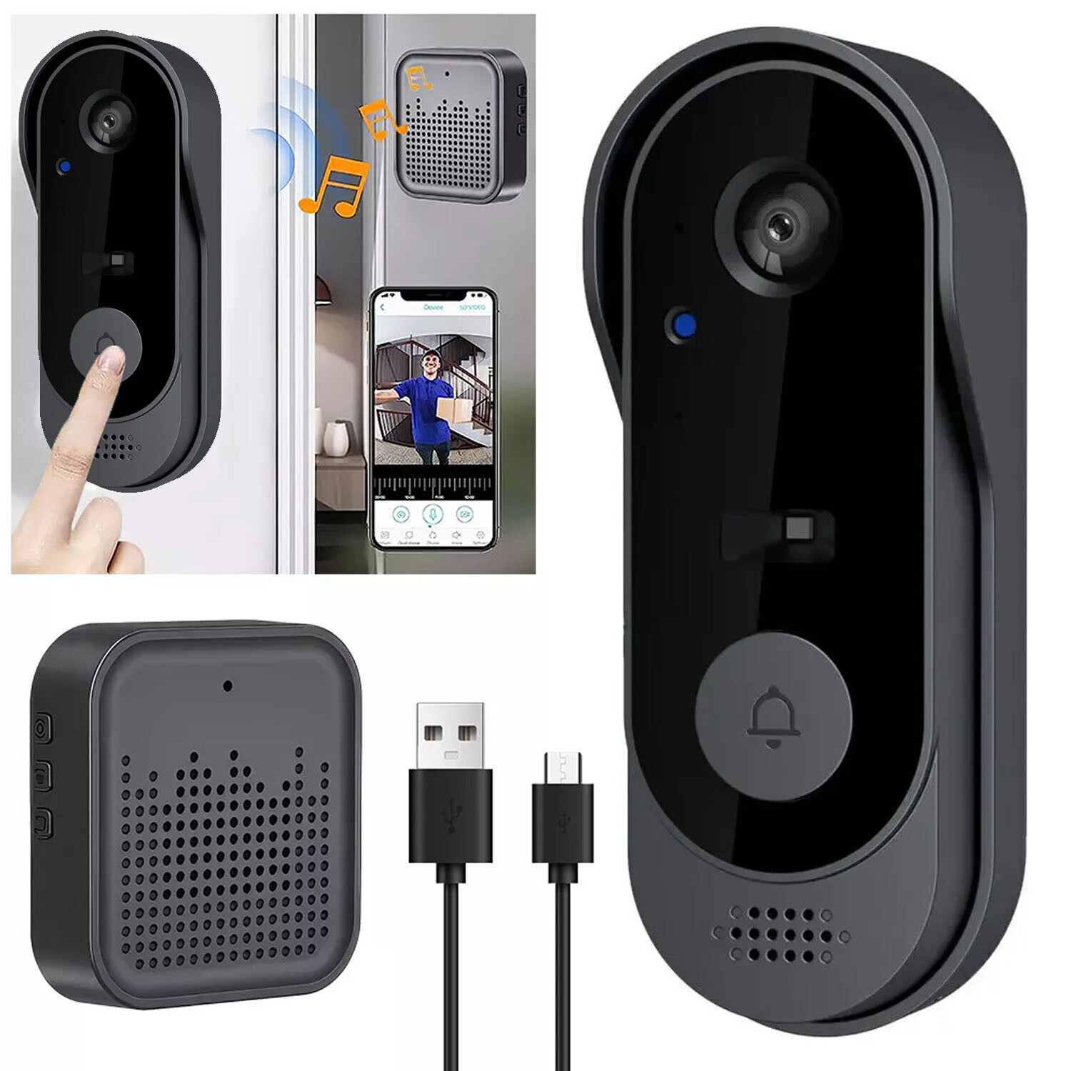 Wireless WiFi Video Smart Doorbell Phone Security Camera Door Bell Ring Intercom gallery