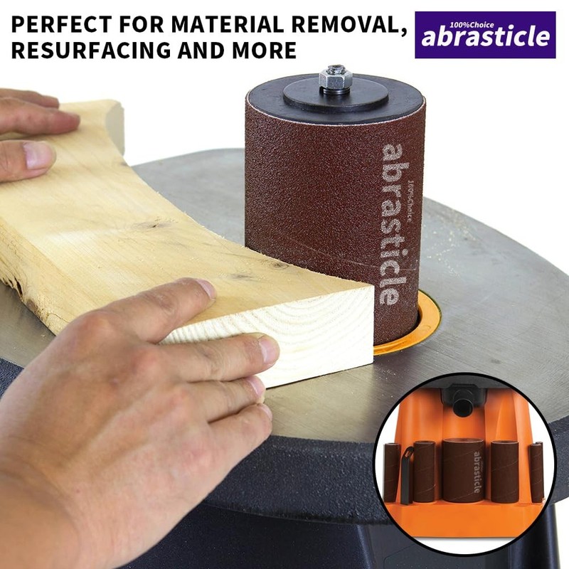 18 Pack Spindle Sander Sleeves, Sanding Sleeves for 4-1/2 inch(60 grit) gallery