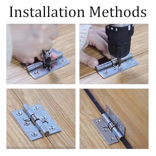6Pcs 1 Inch Spring Hinge, 304 Stainless Steel Self Closing 25x32x1.5mm(L*W*T) gallery