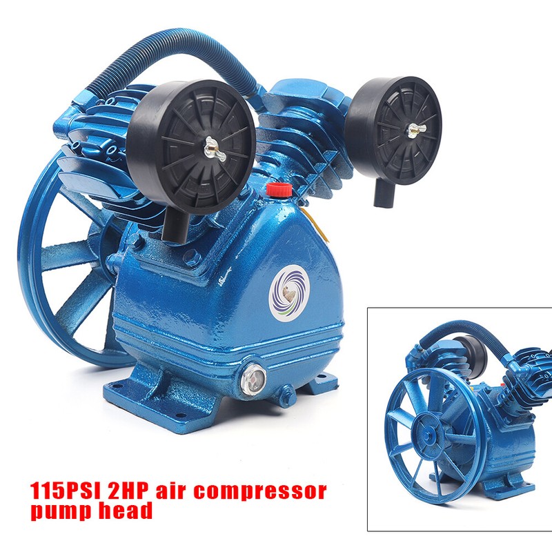 2 Piston Air Compressor Head Pump V Style Twin Cylinder Single Stage 2HP 115PSI gallery