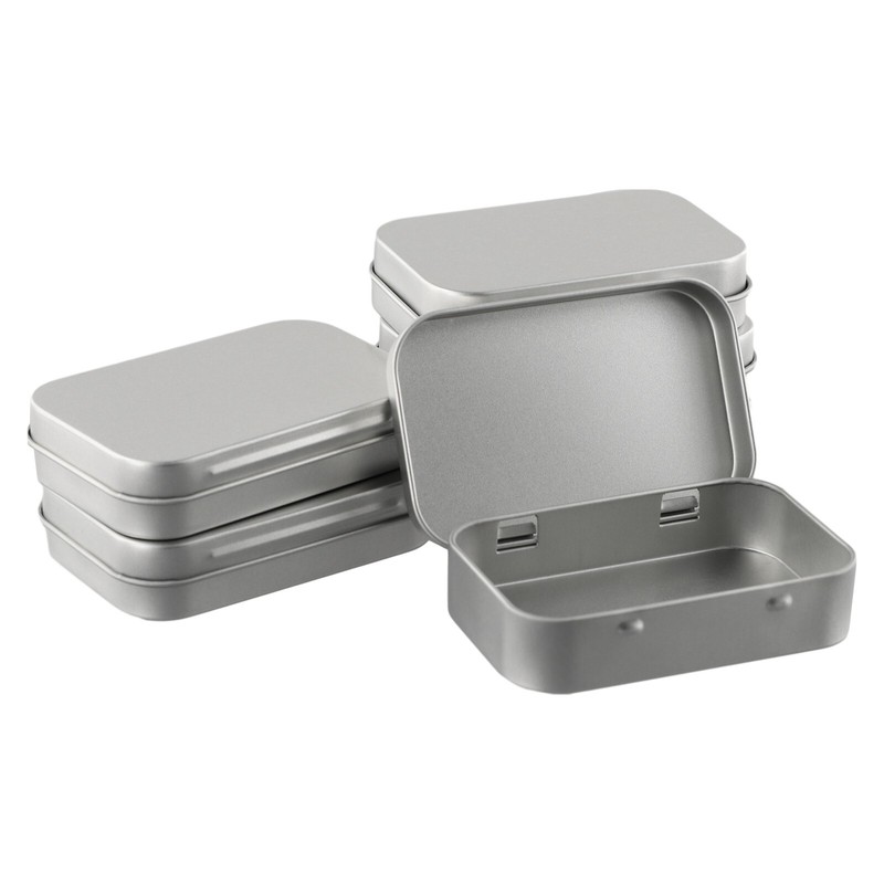 6 Pcs Metal Box Container Hinged Lid Small Empty Storage Box For Small Cosmetics gallery