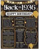 90th Birthday Decorations 1936 Back in 1936 Poster 11x14 Unframed Party Gift gallery