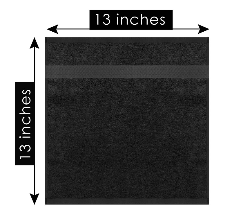 8 PCS DEEP BLACK TOWELS SET SOFT FLUFFY ABSORBENT 100% COTTON GREATWESTERNTEX gallery