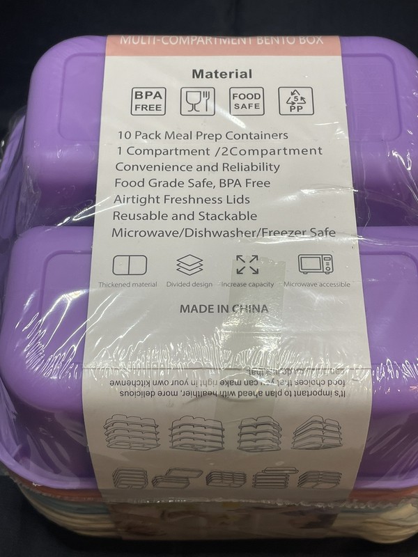 High Quality Plastic Bento Lunch Box 10-Pack BPA FREE Food-Grade Material gallery