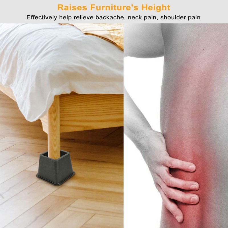 8PCS Furniture Bed Risers Adjustable Heights lifts Couch Risers 1100lbs Max gallery