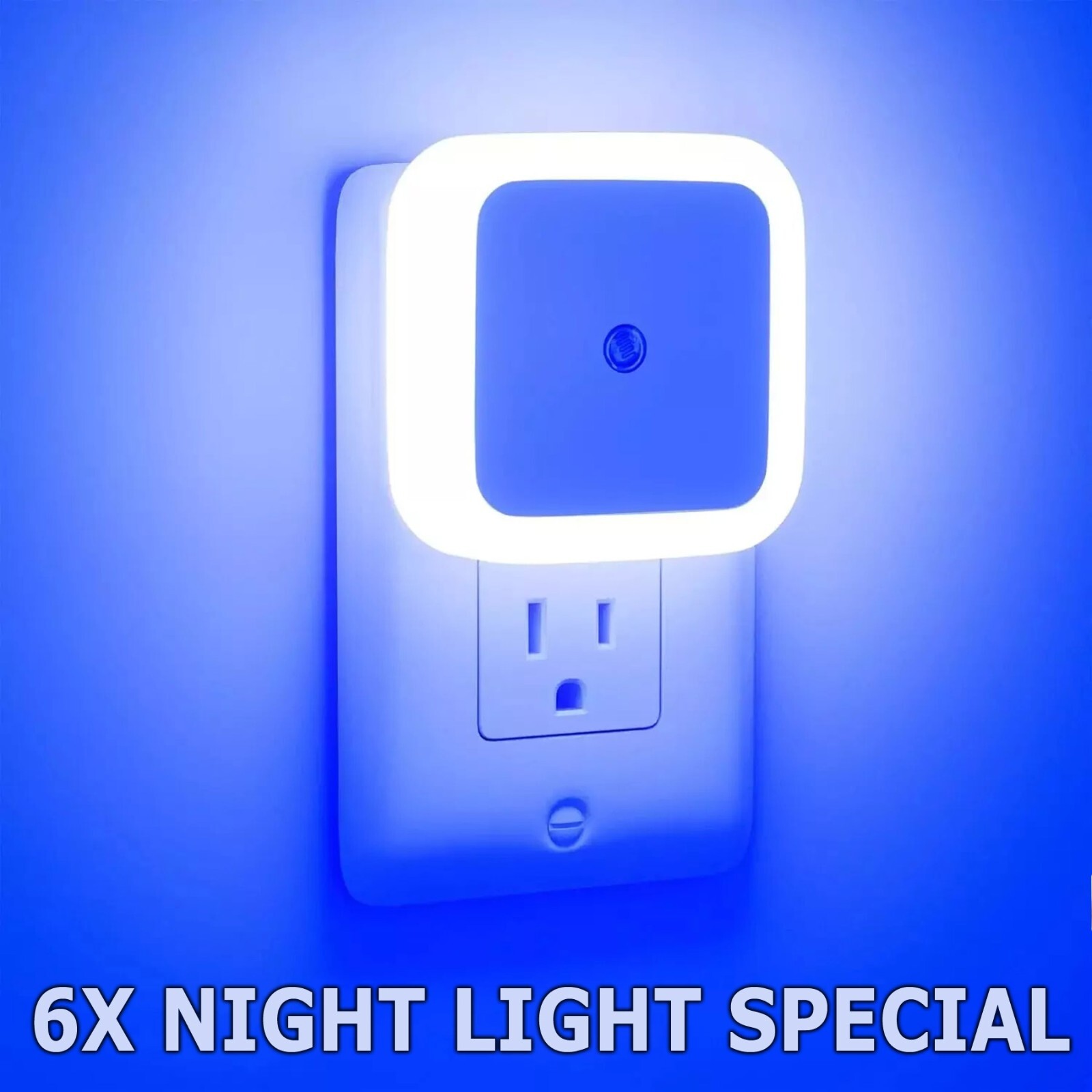 6Pcs Plug-in LED Night Lights Lamp Dusk to Dawn Sensor Hallway Kitchen Bathroom gallery