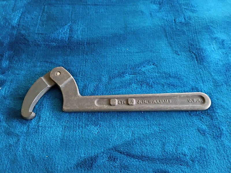 Vintage Williams 474 Adjustable Hook Spanner Wrench 2" to 4-3/4" USA . gallery