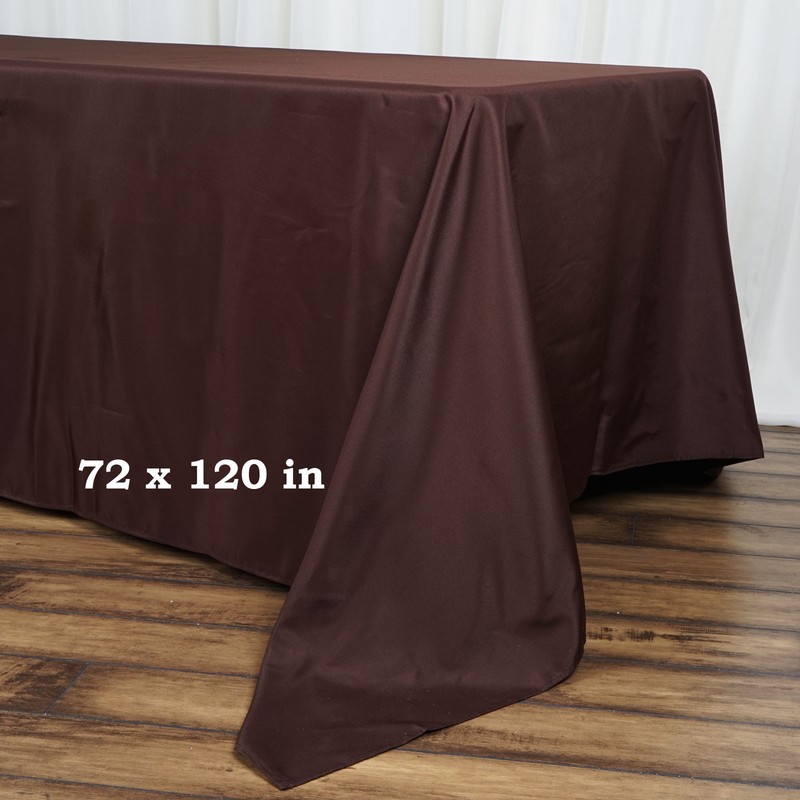 CHOCOLATE BROWN 72x120 RECTANGLE POLYESTER TABLECLOTH Wedding Kitchen Linens gallery