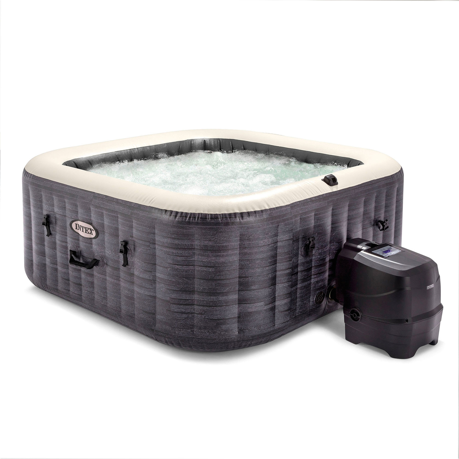 Intex 28449EP PureSpa Plus Greystone Inflatable Square Hot Tub Spa, 83 x 28" gallery