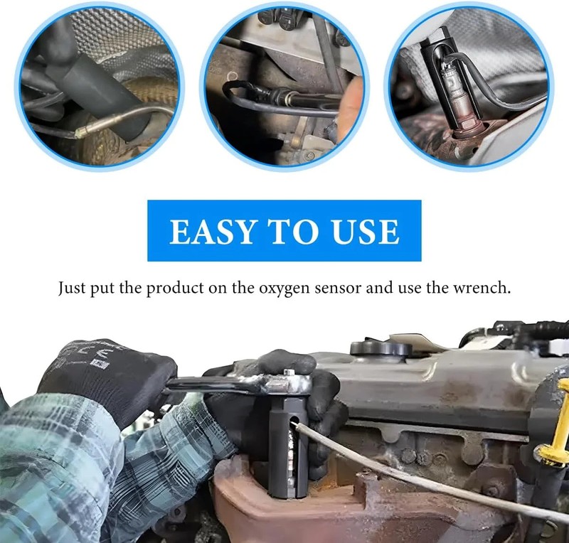 Oxygen Sensor Socket, Chromed-Vanadium Steel Oxygen Sensor Wrench Removal Tool w gallery