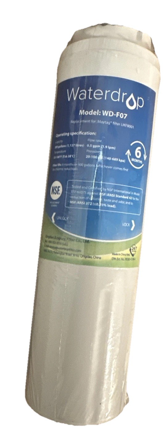 Waterdrop WD-F07 New Factory Sealed. Replacement for: Maytag Filter UKF8001 gallery
