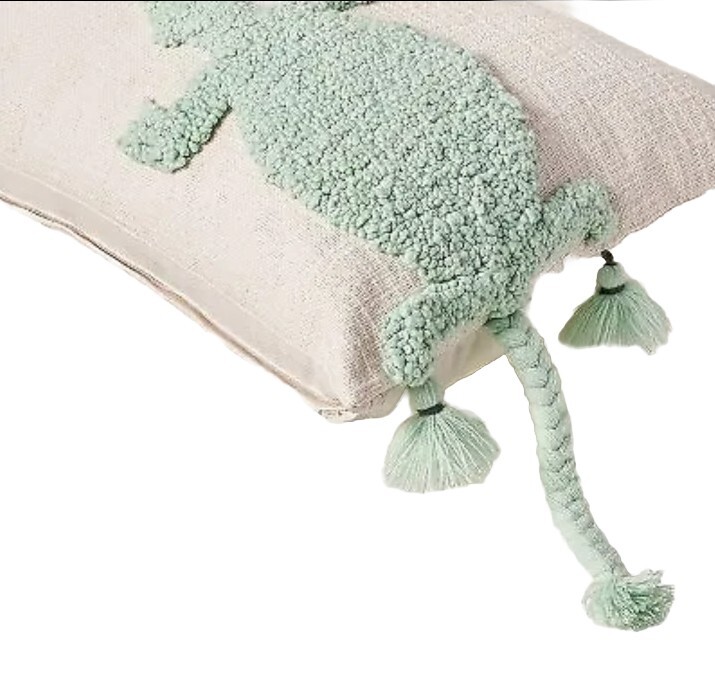 Lizard Punch Needle Lumbar Throw Pillow Turquoise Opalhouse design With Jungalow gallery