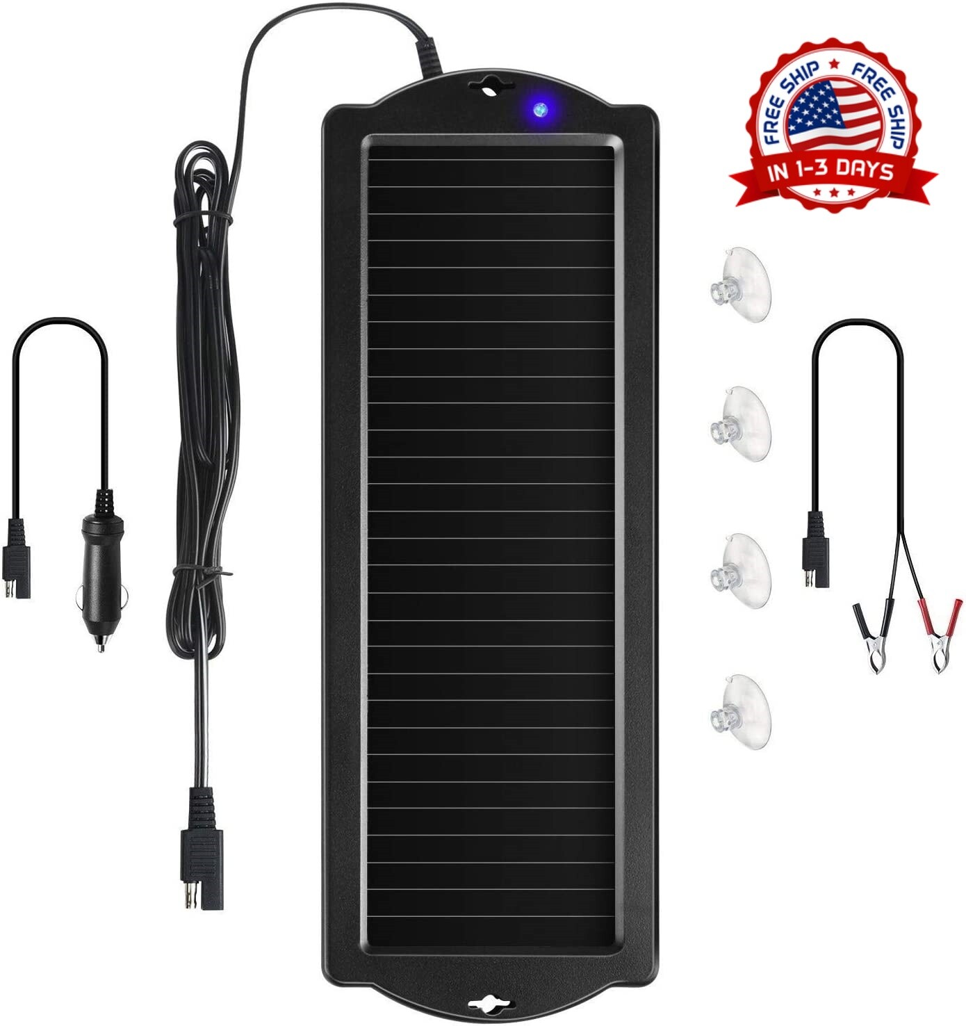 Kit de panel solar de 12V 1.5W Controlador de cargador de batería Para Carros gallery