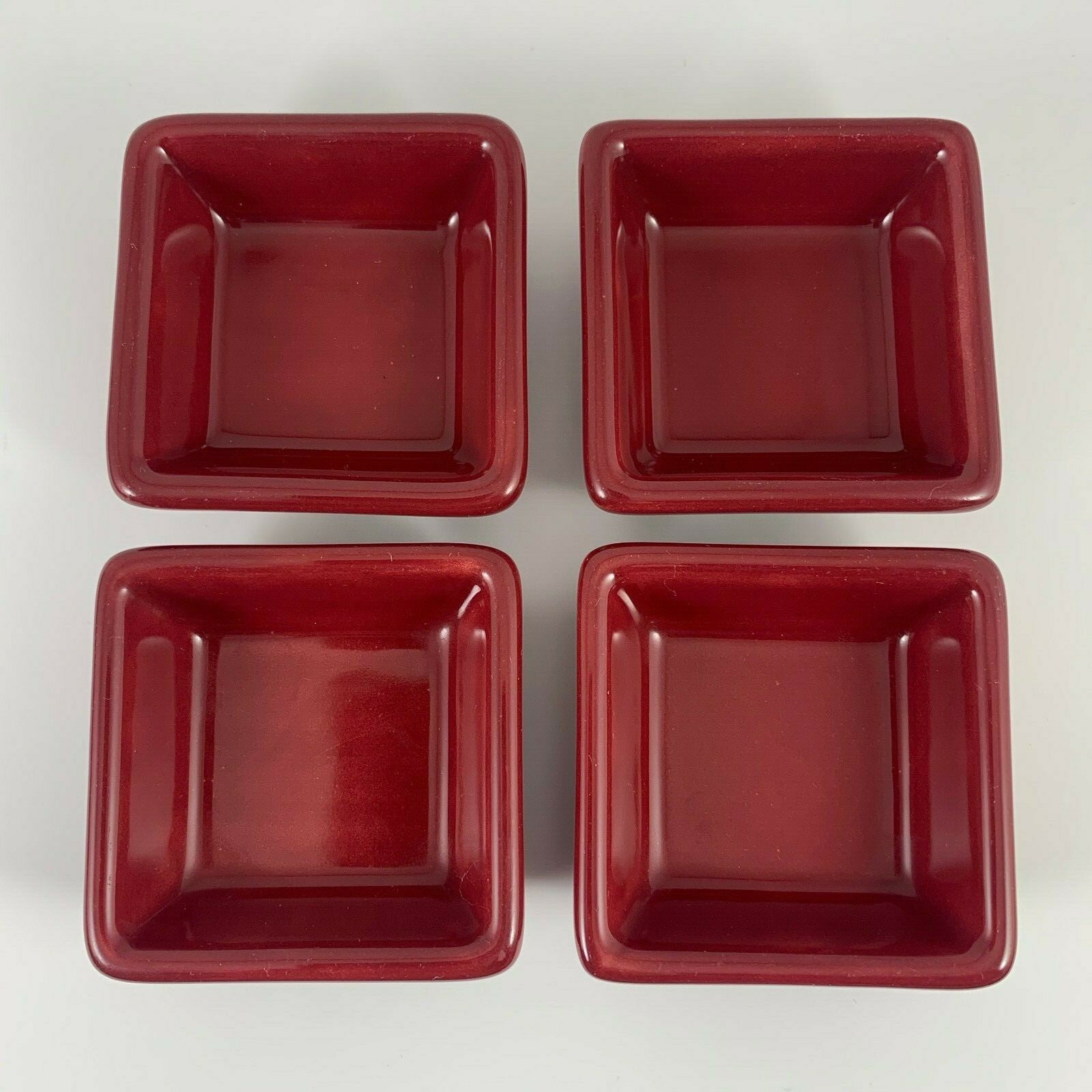 Pampered Chef Simple Additions Petite Squares Set of 4 Cranberry Condiment 0708B gallery