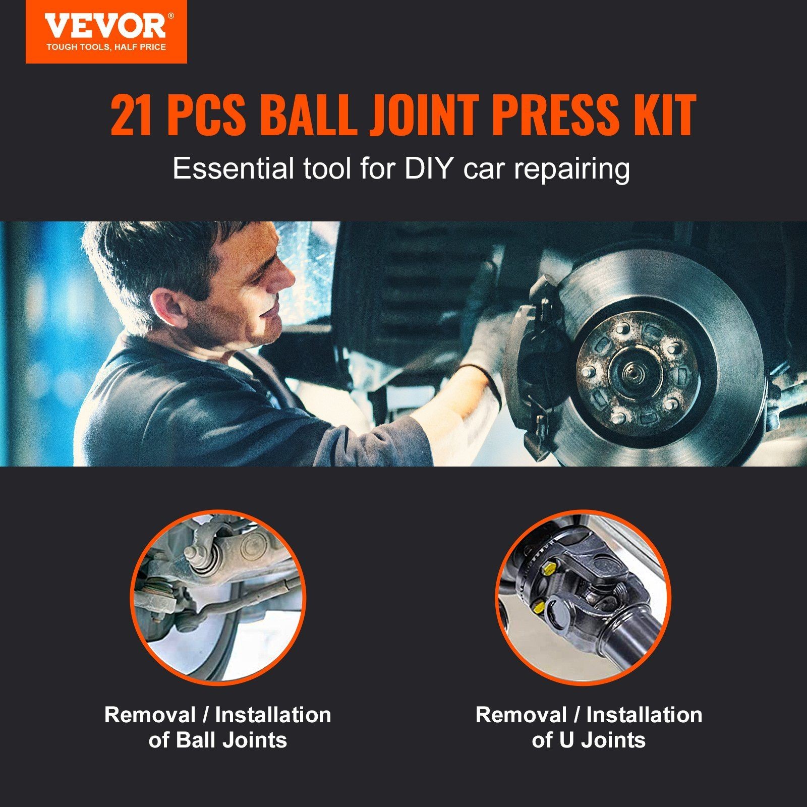 Efficient 21-Piece Ball Joint Press Kit for Fastening Fixings on Dana Axles gallery