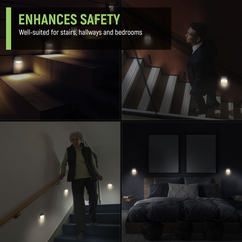 4 Pcs Plug-in LED Night Lights Lamp Dusk to Dawn Sensor Hallway Kitchen Bathroom gallery