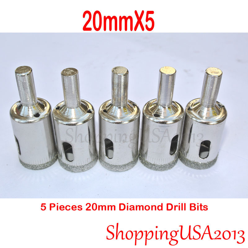 5X 20mm Diamond Drill Bits Set Hole Saw Cutter Tool Glass Marble Ceramic Granite gallery