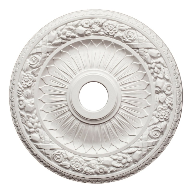 24" ROUND CHANDELIER CEILING MEDALLION ANTIQUE WHITE FOYER DINING ROOM BEDROOM gallery