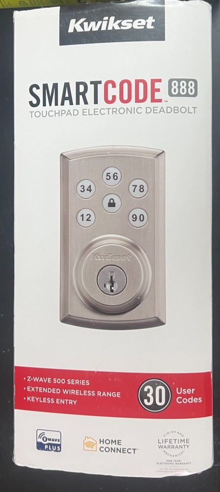 Kwikset SmartCode 888 Deadbolt Smart Lock Satin Nickel 98880-004 2957