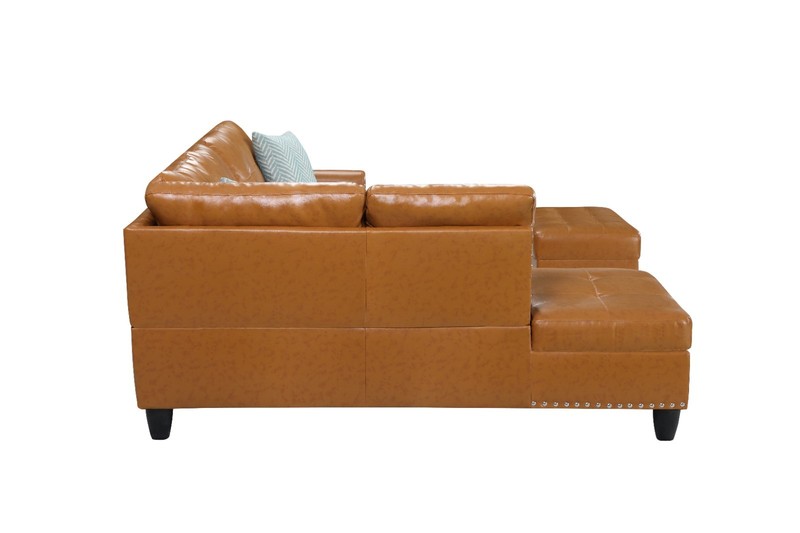98" Wide L-Shaped Sectional Sofa Set Chaise Living Room Couch Storage Ottoman gallery