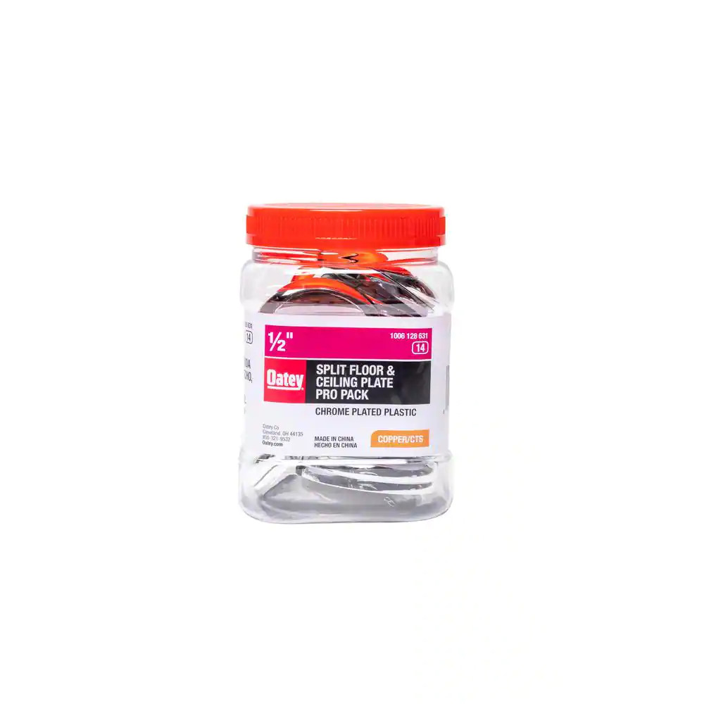 Copper Tube Chrome-Plated Split Floor and Ceiling Plate 20-PACK 1/2in. X 2.5in. gallery