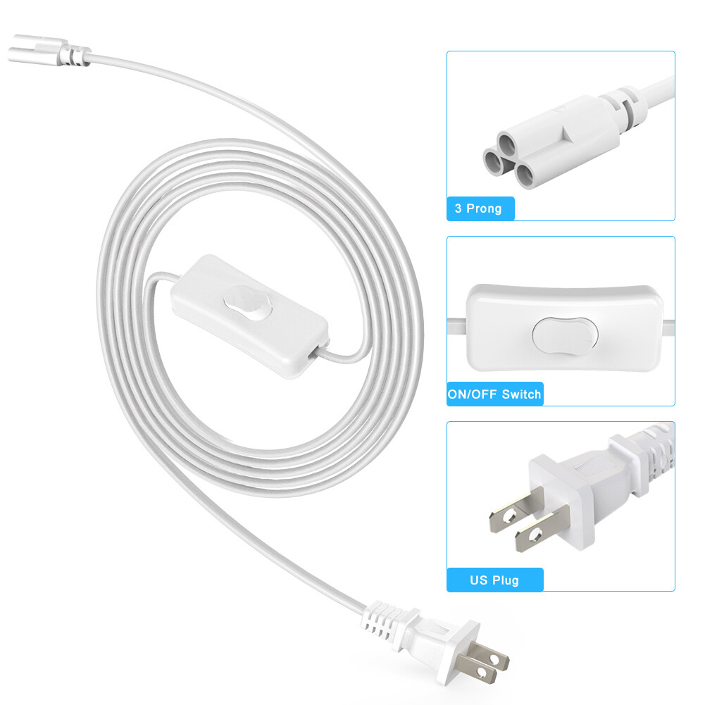 6FT 4-24PCS US Plug Power Cord Cable Extention Wire for T8 T5 LED Light Fixtures gallery