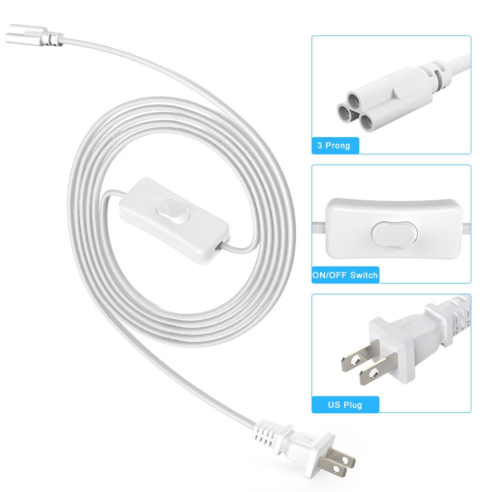 6FT 4-24PCS US Plug Power Cord Cable Extention Wire for T8 T5 LED Light Fixtures