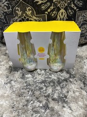 Sun Squad Stemless 11 oz Iridescent Acrylic Champagne Glasses 4 Pack