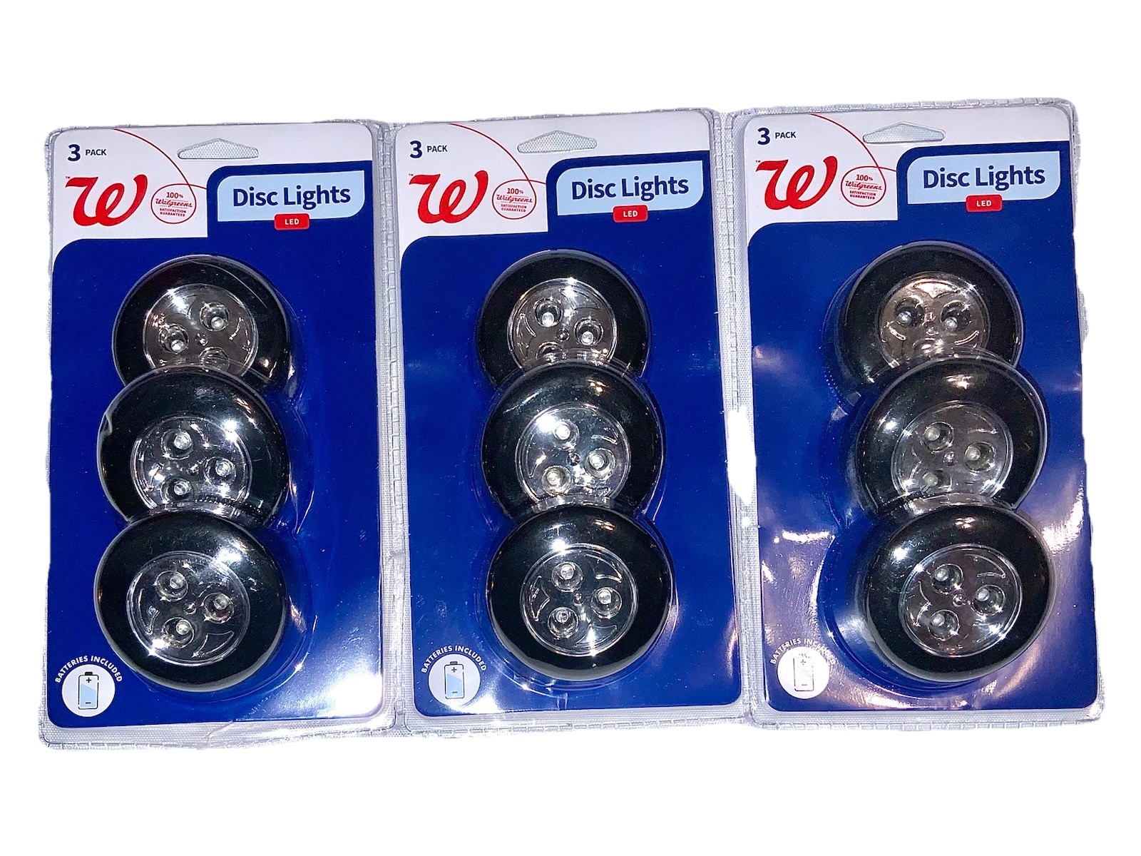 BATTERIES INCLUDED Tap push Disc puck LED Lights 9 Pack Household, Garage, Shed gallery