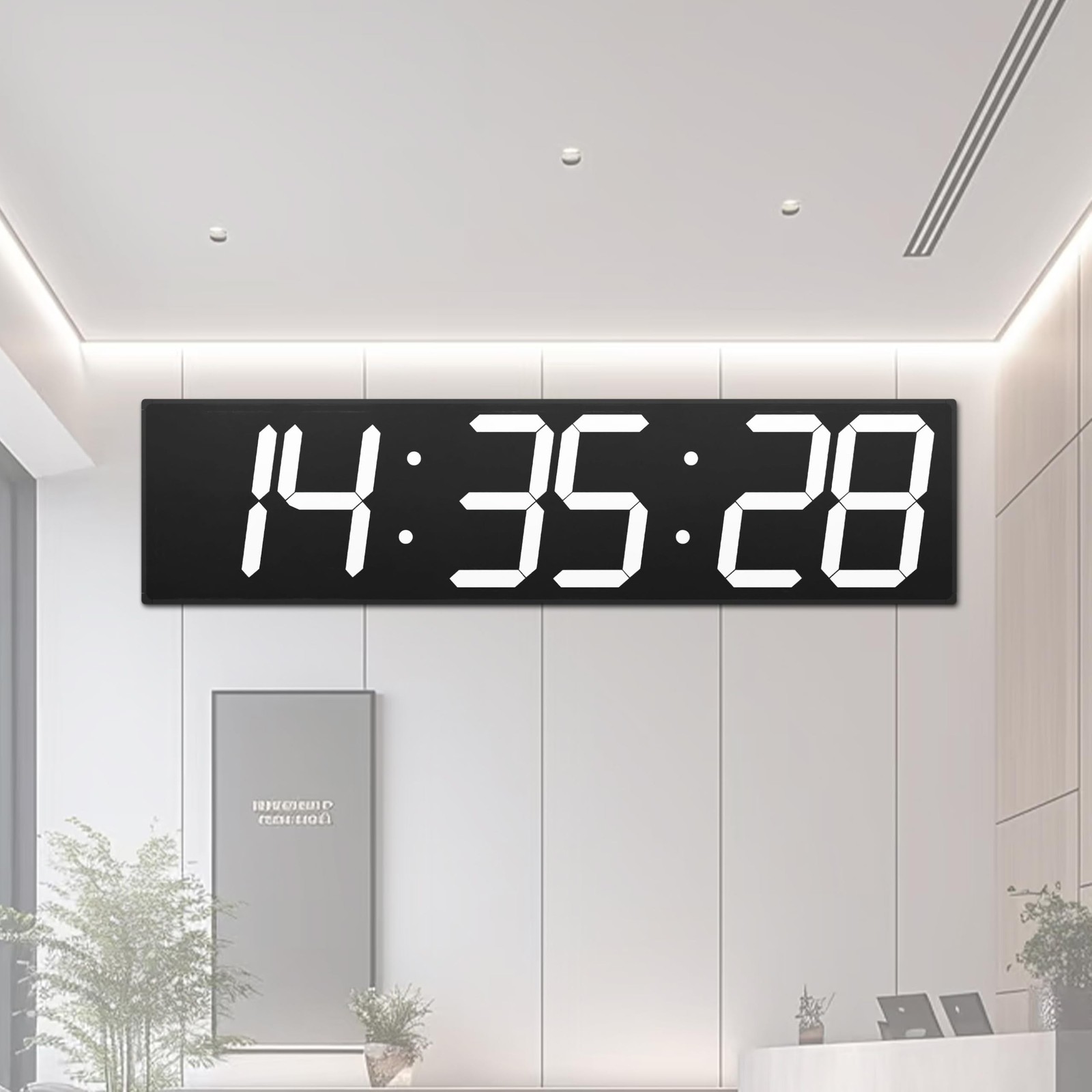 CHKOSDA Large Digital Wall Clock 28" with GPS Auto-Sync, Remote Control & Tim... gallery