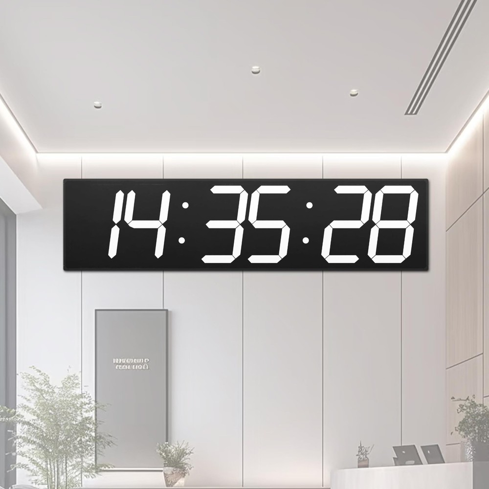 CHKOSDA Large Digital Wall Clock 28" with GPS Auto-Sync, Remote Control & Tim...