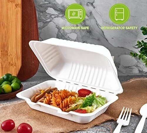150 pcs Disposable Clamshell Food Take Out Container Box To Go 9.25 x 6.5 x 2.25 gallery