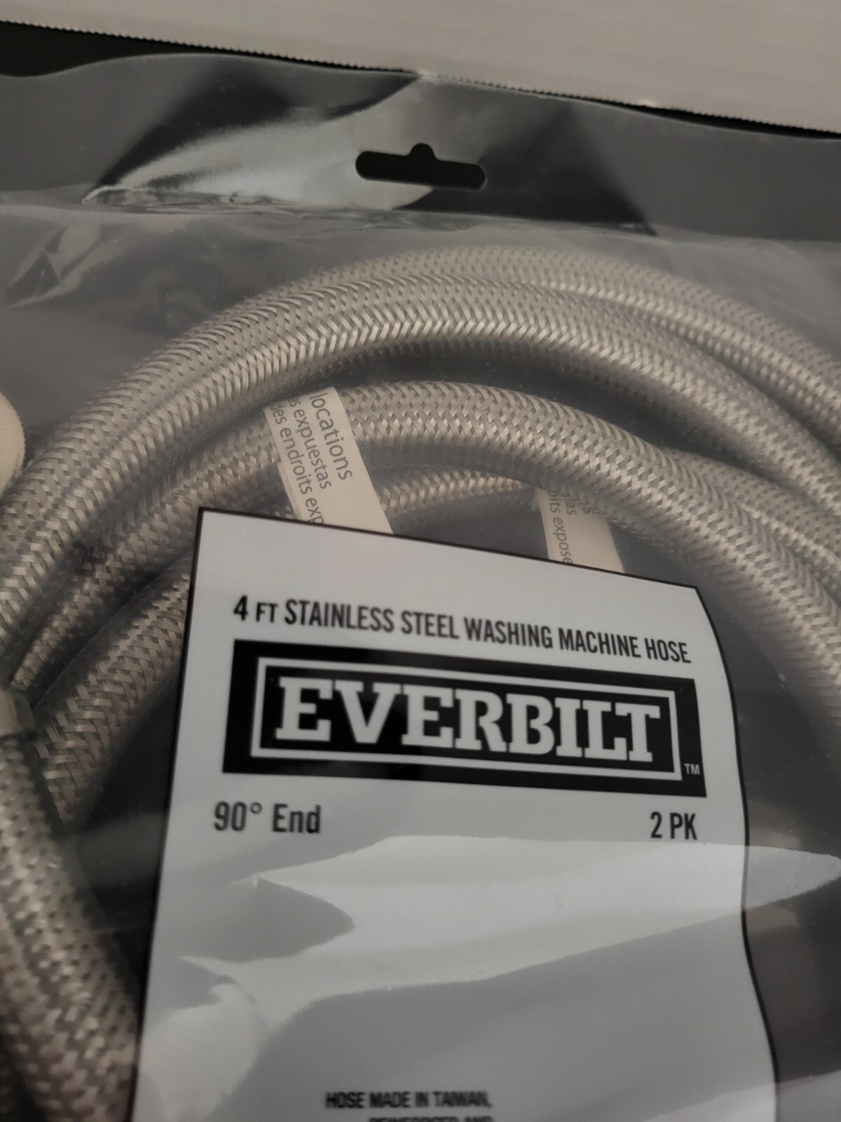 Everbilt 69003HD 4ft Stainless Steel Washing Machine Hose 2-Pack NEW SEALED gallery