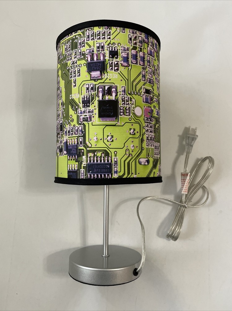 Lamp In A Box, Computer Chip Design, Table Lamp, 15 Inches High