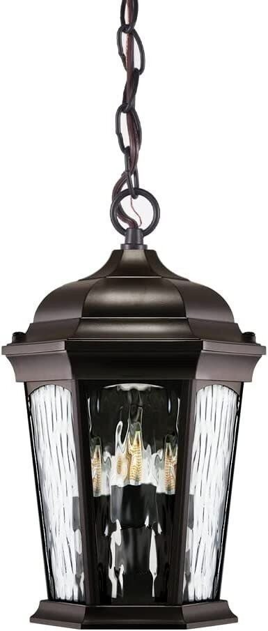 Euri Lighting EHL-130W-MD, Flickering Flame Hanging Lantern with Security... gallery