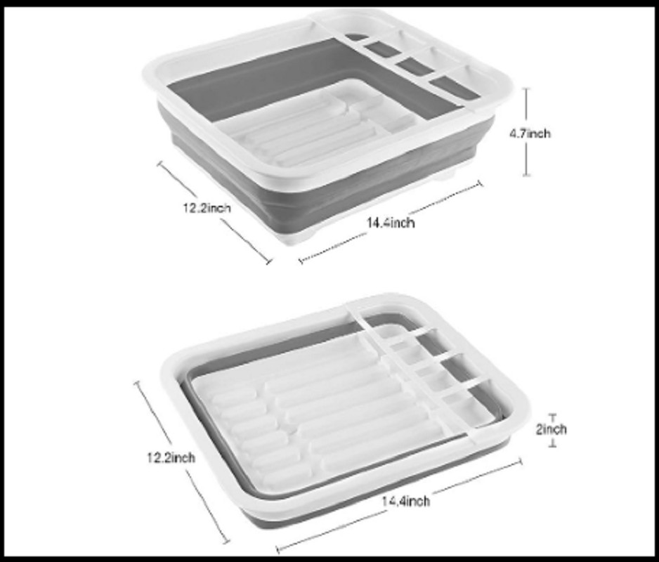 Collapsible Dish Drying Rack Portable Dinnerware Drainer Organizer for Kitchen gallery