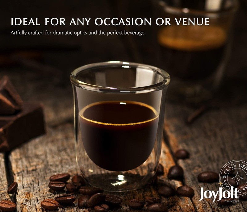 JoyJolt Javaah Double Walled Espresso Glasses Espresso Cups Set of 4 | 2-Ounces gallery