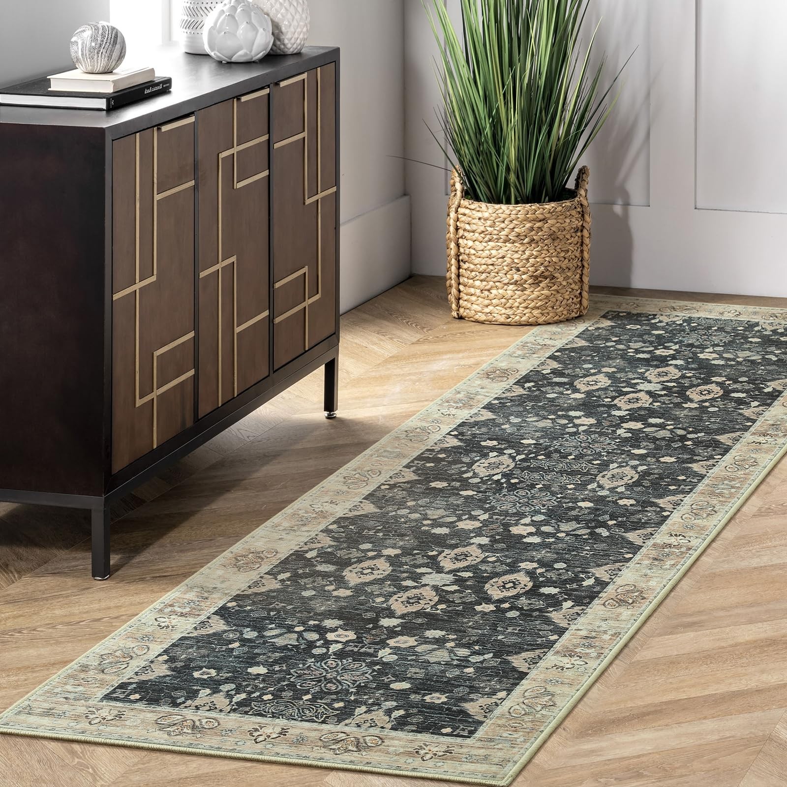 Przemy Runner Rug for Bedroom, 2x6Ft Washable Non-Slip Area Rugs,Small Floral... gallery