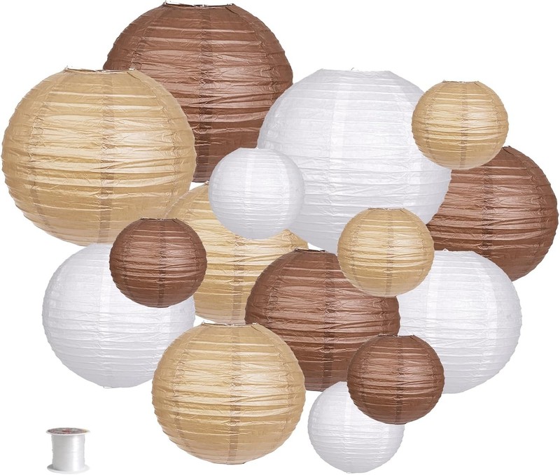 Assorted Sizes Paper Lanterns Set, 15pcs for Rustic Weddings & Special Occasions gallery