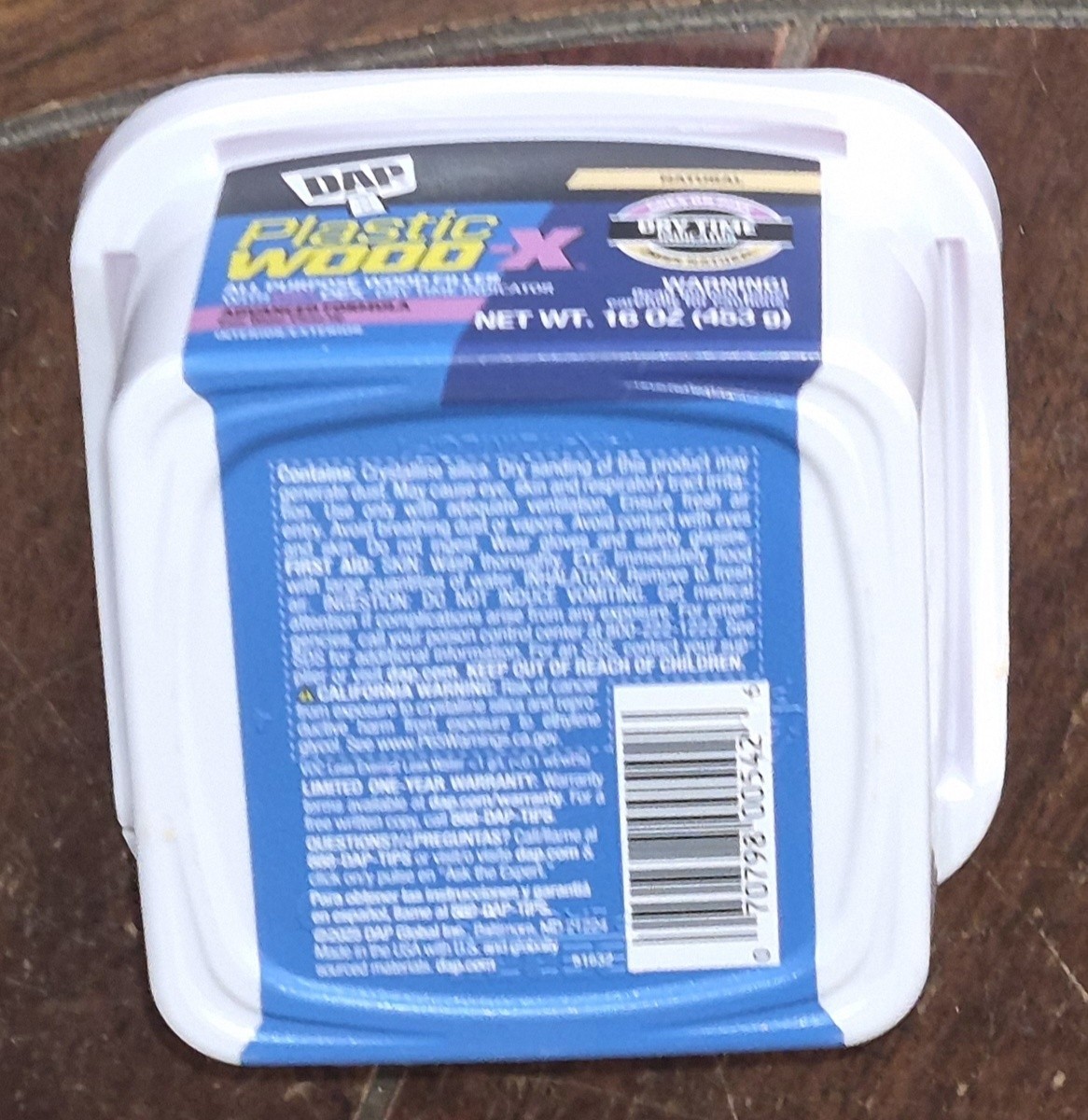DAP Plastic Wood-X 16oz All Purpose Wood Filler (Goes on Pink/Dries Natural) gallery