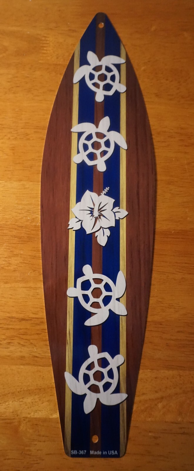 Tiki Hut Sea Turtle Rustic Beach Bar Surfboard Surfing Coastal Home Decor NEW gallery