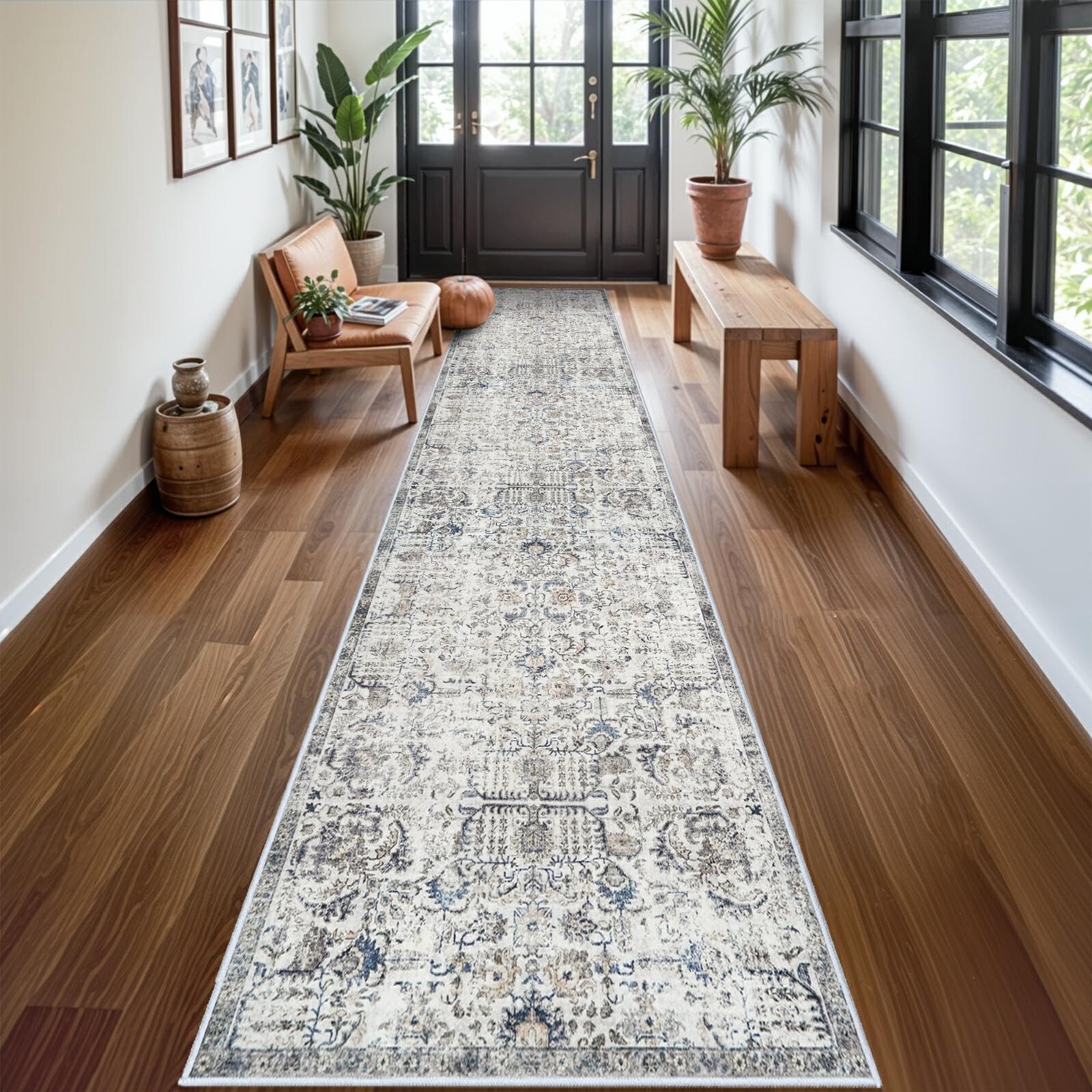 RUUGME 3x14 Washable Runner Rug - Vintage Hallway Runner Rugs with Non Slip B... gallery