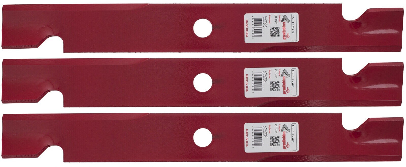 Copperhead 11248 Mower Blades for Exmark 103-6403 60'' Lazer Z 15/16 Center Hole gallery