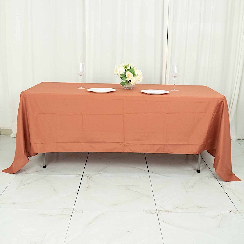 TERRACOTTA 72x120 RECTANGLE POLYESTER TABLECLOTH Wedding Catering Dinner