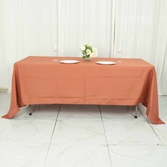 TERRACOTTA 72×120 RECTANGLE POLYESTER TABLECLOTH Wedding Catering Dinner