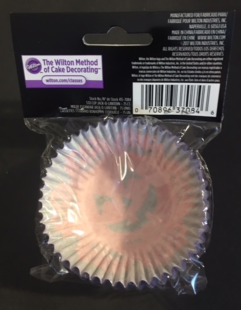 Retired Wilton Cupcake Liners Baking Cups 2" size Jack-O-Lantern 3 pks of 75ct gallery
